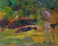 Dans le Vanilla Grove Homme et Cheval Paul Gauguin